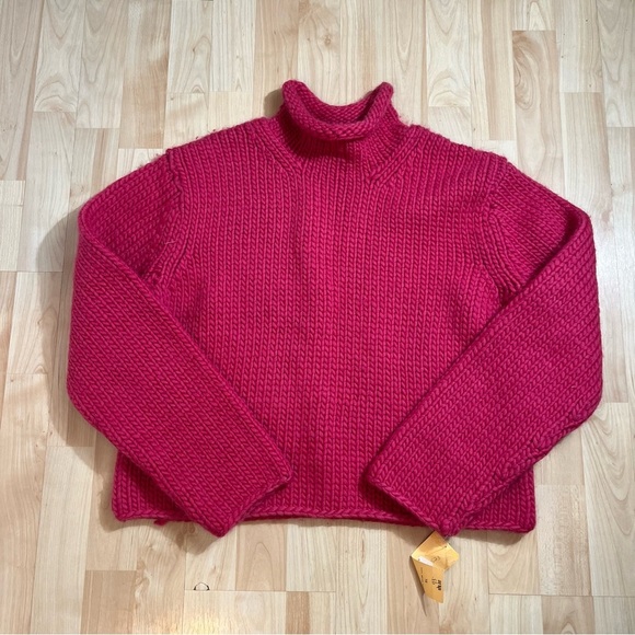 Jones New York Vintage Womens Pink Chunky Knit Oversized Turtleneck NWT Size XL - Picture 1 of 6